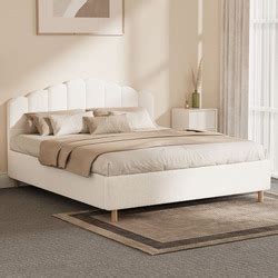 LivingFusion Ellora Boucle Bed Frame Temple Webster