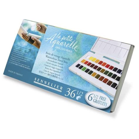 Boîte de voyage la petite aquarelle 36 demi godets dont 6 offerts de