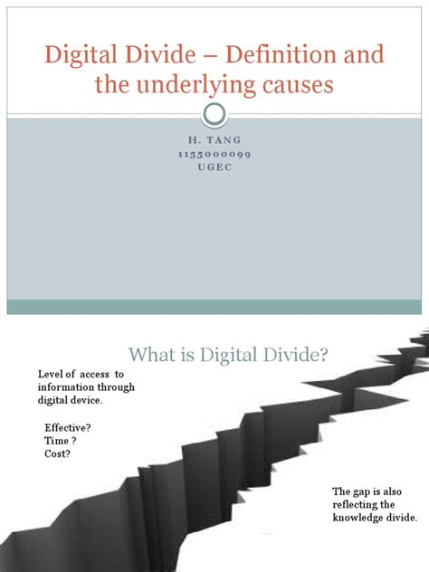 Digital Divide Definition And The Underlying Causes H Tang 1 1 5 5