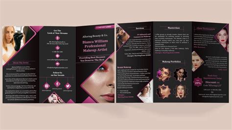 Professional Makeup Artist Brochure Trifold Ppt Sample