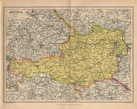 Mapa Grande Del Imperio Austriaco Mapa Antiguo Del Atlas De 1924 Mapa