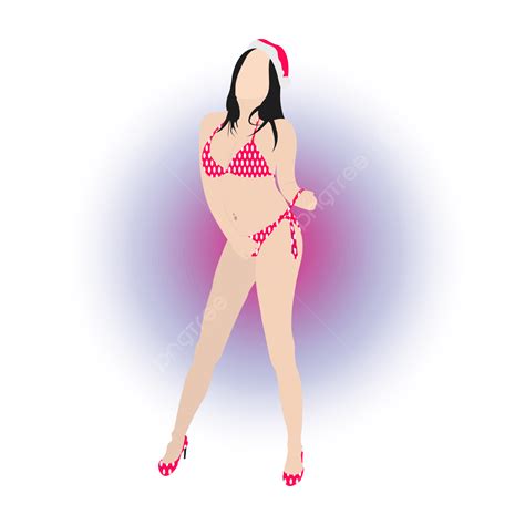 Lady In Bikini Clipart Vector Lady In Red Bikini Modern Vector