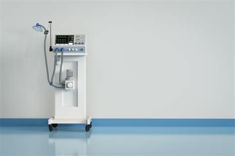 Premium Photo | 3d rendering medical ventilator machine in hospital