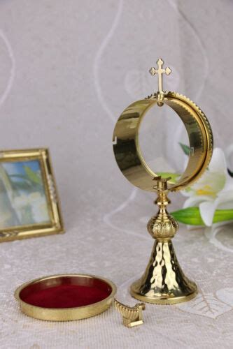 Brass Monstrance Reliquary Luna Holder New Beautiful 925h X9 Ebay