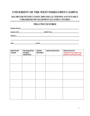 Practicum Form Open Campus Open Uwi Fill And Sign Printable