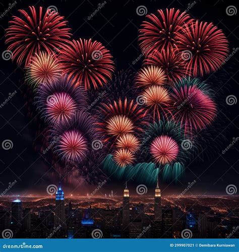 The Beauty of Diverse and Colorful Fireworks Exploding in the Night Sky Stock Image - Image of ...