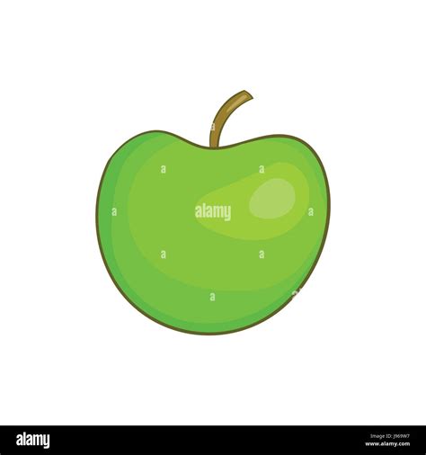 Green Apple Icon Cartoon Style Stock Vector Image Art Alamy