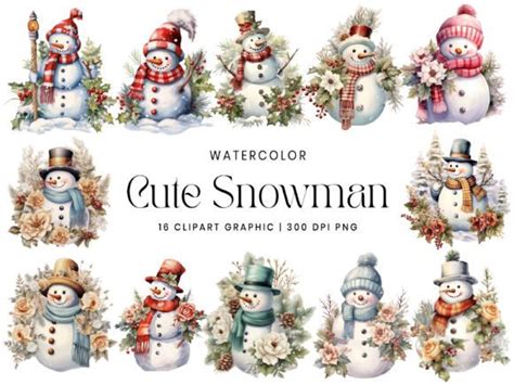 Watercolor Vintage Christmas Clipart Graphic By DesignScotch Creative