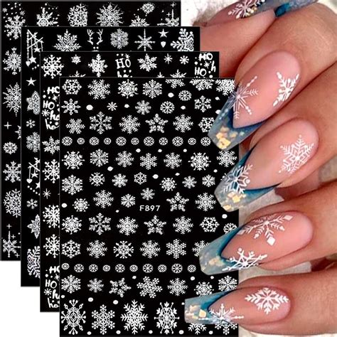 Bl Tter D Gepr Gte Schneeflocke Nagelsticker Weihnachten