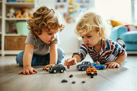 AI generated Kids playing with toy cars 36474593 Stock Photo at Vecteezy