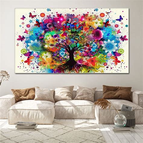 Tableau Arbre De Vie Multicolore Arbre De Vie Peinture Arbre