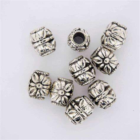 Flower Tube · Antique Silver Plated Finding · 87mm · 15pcs Finding Tejas Beads