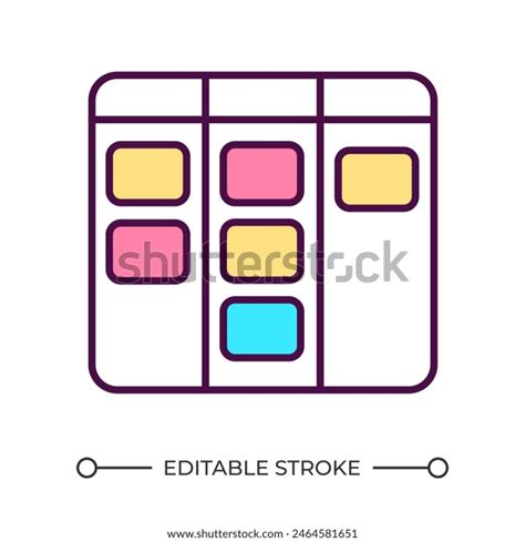 Kanban Flowchart Rgb Color Icon Board Stock Vector Royalty Free