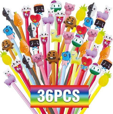 Lot de 36 stylos à encre gel mignons de dessin animé Kawaii pour