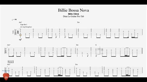 Billie Eilish Billie Bossa Nova Guitar Pro Tab YouTube