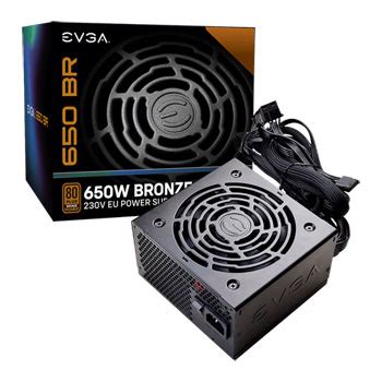 EVGA 650 BR 650W 80 Bronze Power Supply LN124039 100 BR 0650 K3