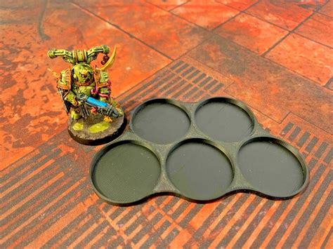 Movement Tray 32mm Warhammer 40k Age Of Sigmar 5man Trays Round Ebay