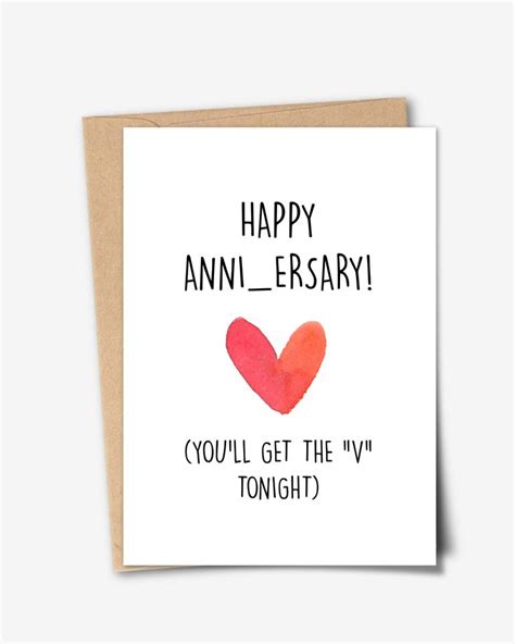 Naughty Valentines Card For Her Printable Funny Anniversary Card For