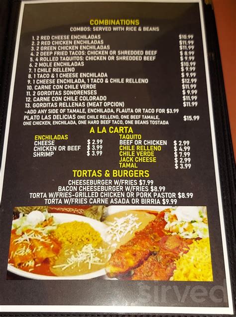 Mr. Baja menu in Casa Grande, Arizona, USA