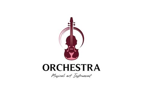 Orquestra Violino M Sica Logotipo Silhueta Vetor M Sica Arte Ilustra O