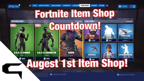 Gifting Skins Fortnite Item Shop Countdown August St Item Shop