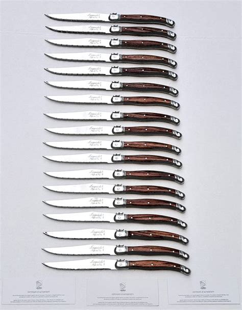 Laguiole 18x Steak Knives Brown Style De Table Knife Set 18