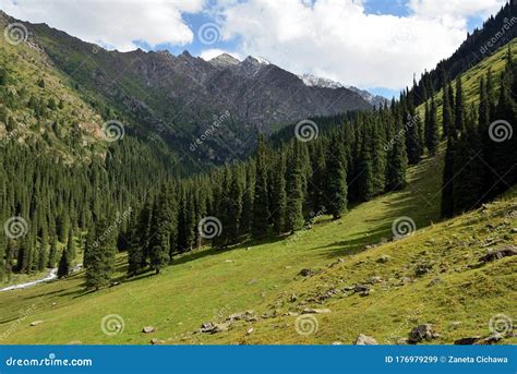 Tian Shan Mountains Ala Kul Lake Trek Kyrgyzstan Stock Image Image