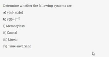 Answered Determine Whether The Following Systems Bartleby