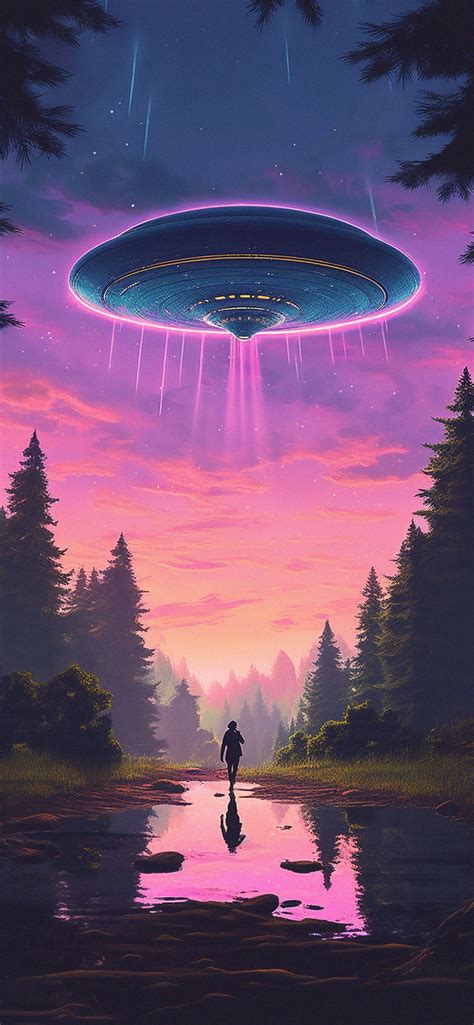 UFO above the Forest Art Wallpapers - Cool HD Space Wallpapers