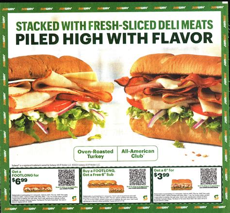 Subway QR Code Coupons - Expires 01/09/2025