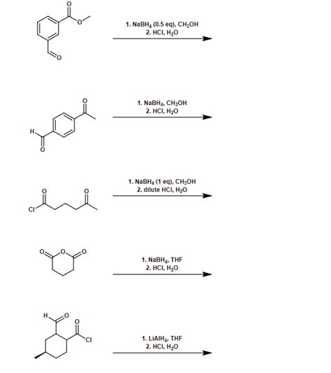 Solved 1 NaBH4 0 5eq CH3OH 2 HCl H2O 1 NaBH4 CH3OH 2 Chegg