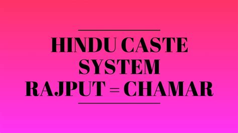 Rajput Chamar Hindu Caste System Youtube