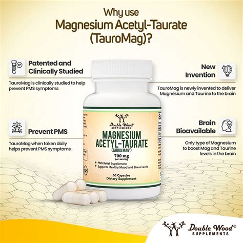 Buy PMS Relief Magnesium Supplement Magnesium Acetyl Taurate TauroMag