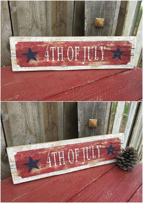 16 DIY Rustic Wooden Fourth Of July Decor Ideas