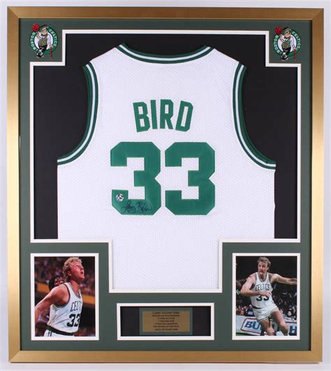 Larry Bird Signed Boston Celtics X Custom Framed Jersey Display