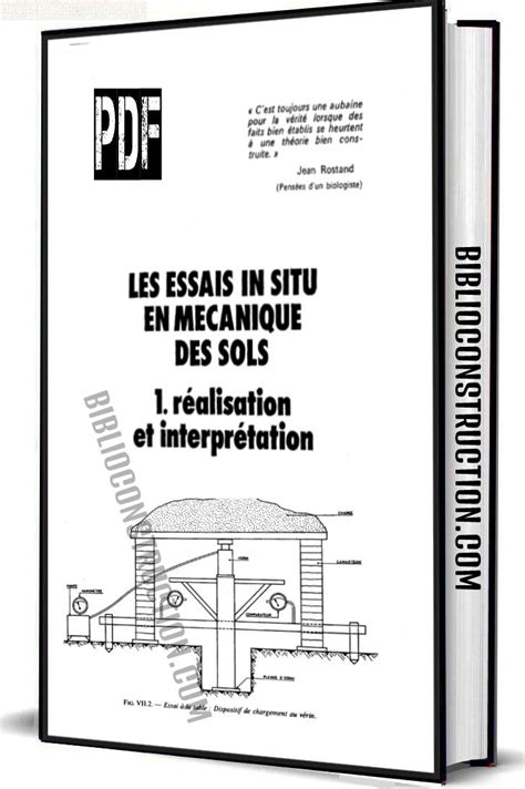 Les Essais in Situ en Mécanique Des Sols PDF Livre BTP