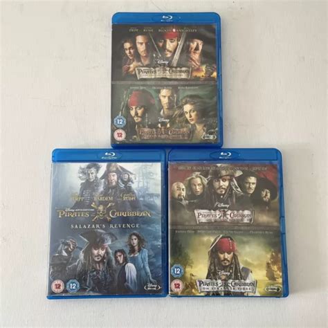 PIRATES OF THE Caribbean Collection 1 5 Blu Ray DVD Johnny Depp EUR 11