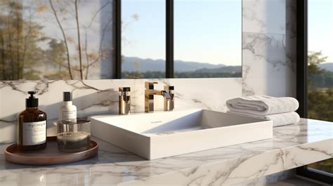 Premium AI Image | white marble countertop