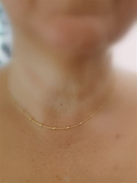 Dainty Satellite Necklace Layering Necklace Satellite Chokerchoker Ball Chain Choker With