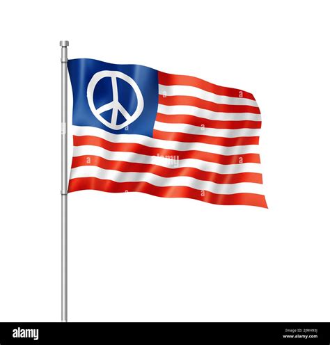 United States peace flag isolated on white Stock Photo - Alamy