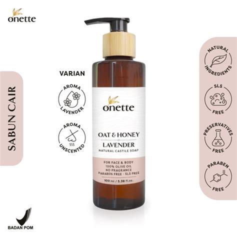 Jual Onette Liquid Soap Oat Honey Sabun Cair Natural Eksim