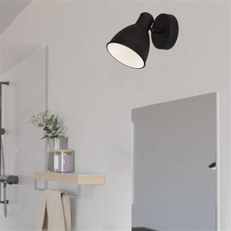 Eglo San Peri Ip Adjustable Bathroom Spotlight In Black