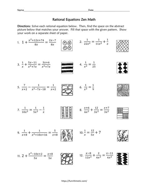 Rational Equations Zen Math Funrithmetic