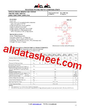 KBPC1504 Datasheet PDF MIC GROUP RECTIFIERS