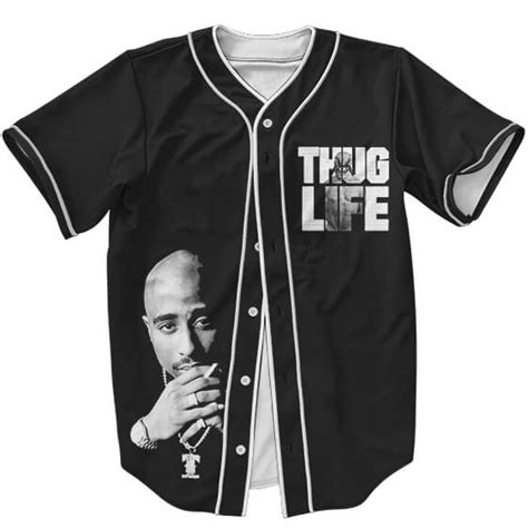 Thug Life Gangsta Rapper Tupac Makaveli Shakur Baseball Jersey