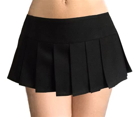 Micro Mini Skirt Plaid Pleated Solidblack Etsy Mini Skirts Micro