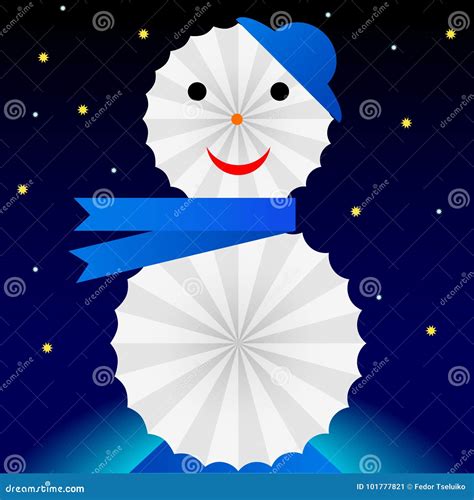 Snowman With Blue Scarf Stock Illustration Illustration Of December