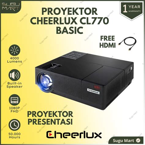 Jual Proyektor Cheerlux Proyektor CL770 Proyektor 4000 Lumens