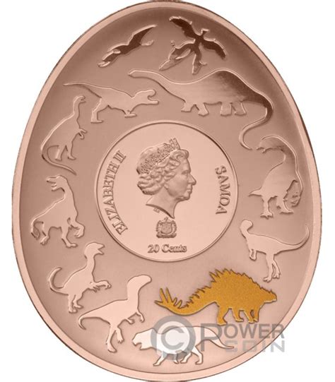 HUAYANGOSAURUS TAIBAII Dinosaurs In Asia Copper Coin 20 Cents Samoa 2023