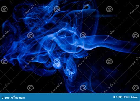 Blue Toxic Fumes Movement On A Black Background Stock Image Image Of